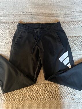 Adidas Black Jogger Sweatpants with White Logo Accent
